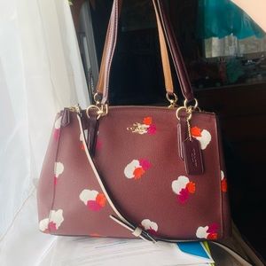 SALE‼️COACH‼️🌸🍁GORGEOUS Perfect Plum Autumn Field Flora Christie Satchel